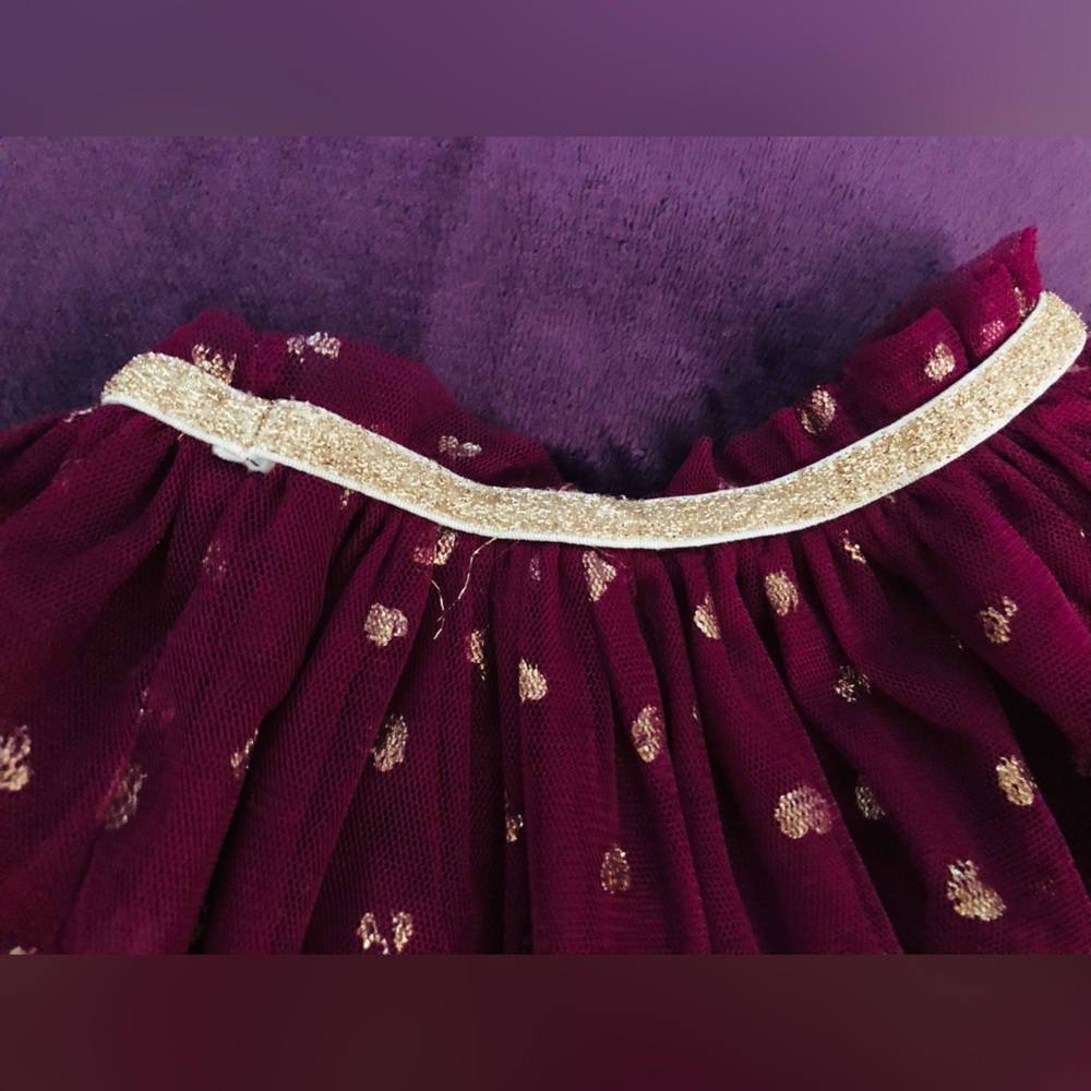 different brands- plum skirt 9M - pink skirt 12M